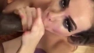 Cheating housewife sucks neighbors BBC and gets huge facial